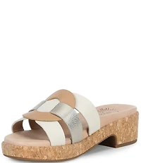 Brioso Meadow Leather Triple Banded Mules