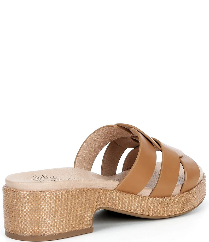 Brioso Meadow Leather Triple Banded Mules
