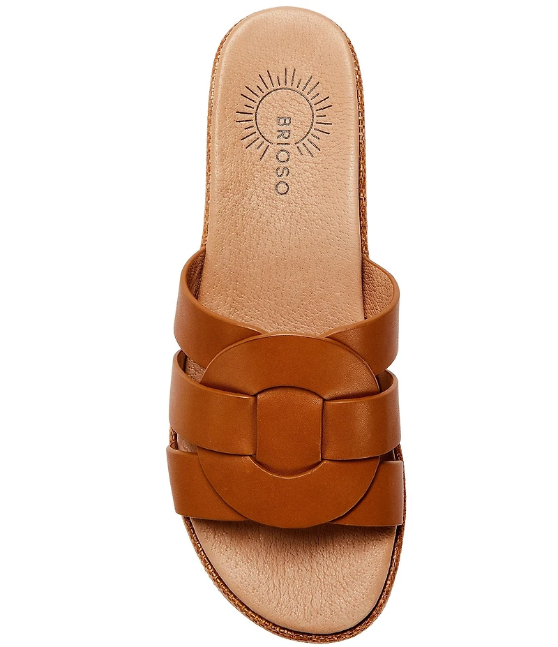 Brioso Meadow Leather Triple Banded Mules