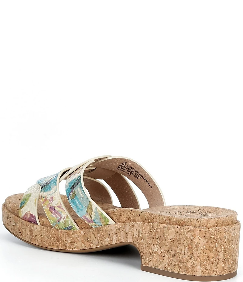 Brioso Meadow Leather Triple Banded Mules