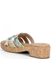 Brioso Meadow Leather Triple Banded Mules