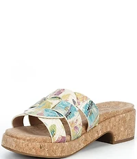 Brioso Meadow Leather Triple Banded Mules