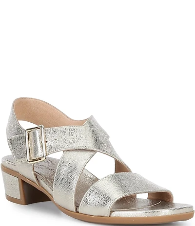 Brioso Melina Metallic Leather Xband Sandals