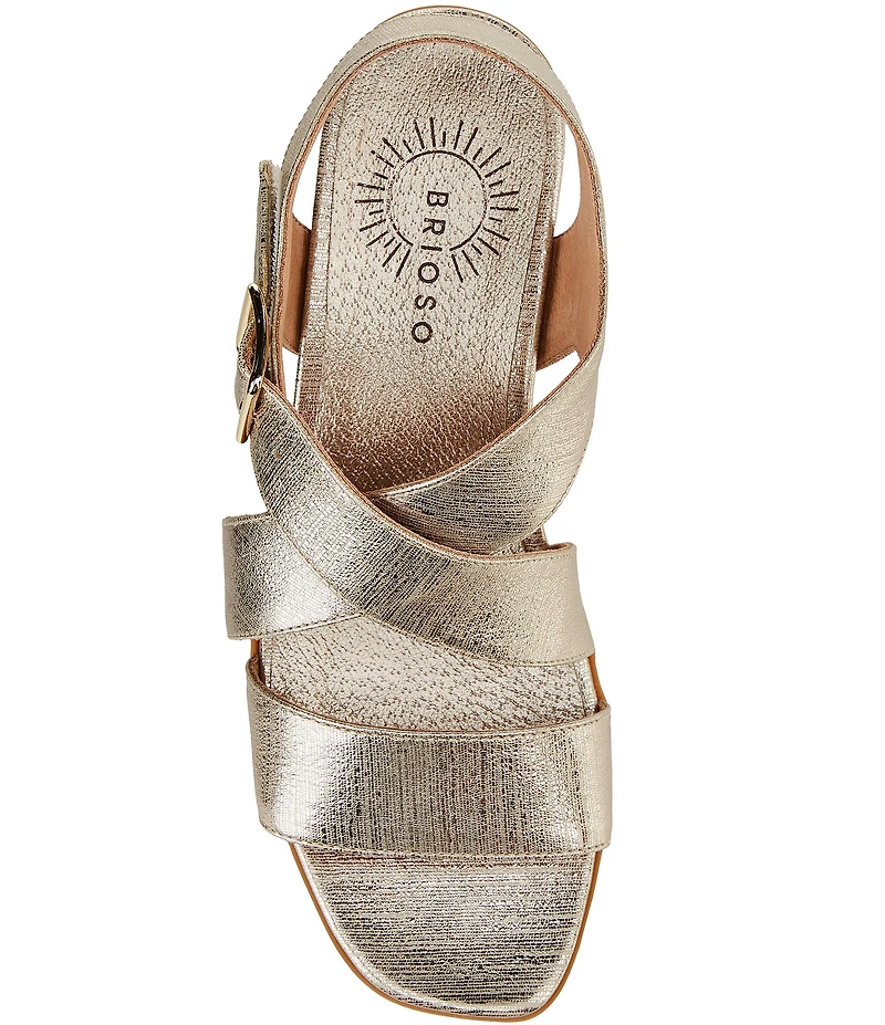 Brioso Melina Metallic Leather Xband Sandals
