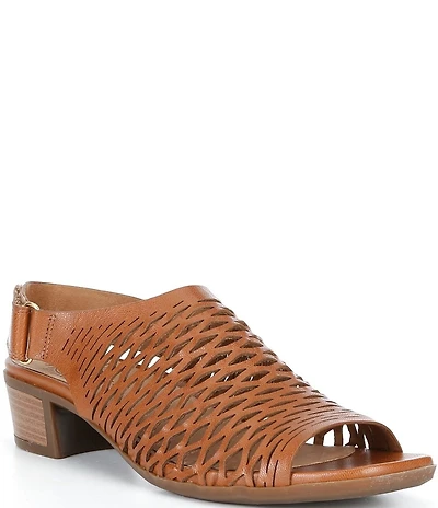 Brioso Mercer Perforated Webbed Leather Sandals