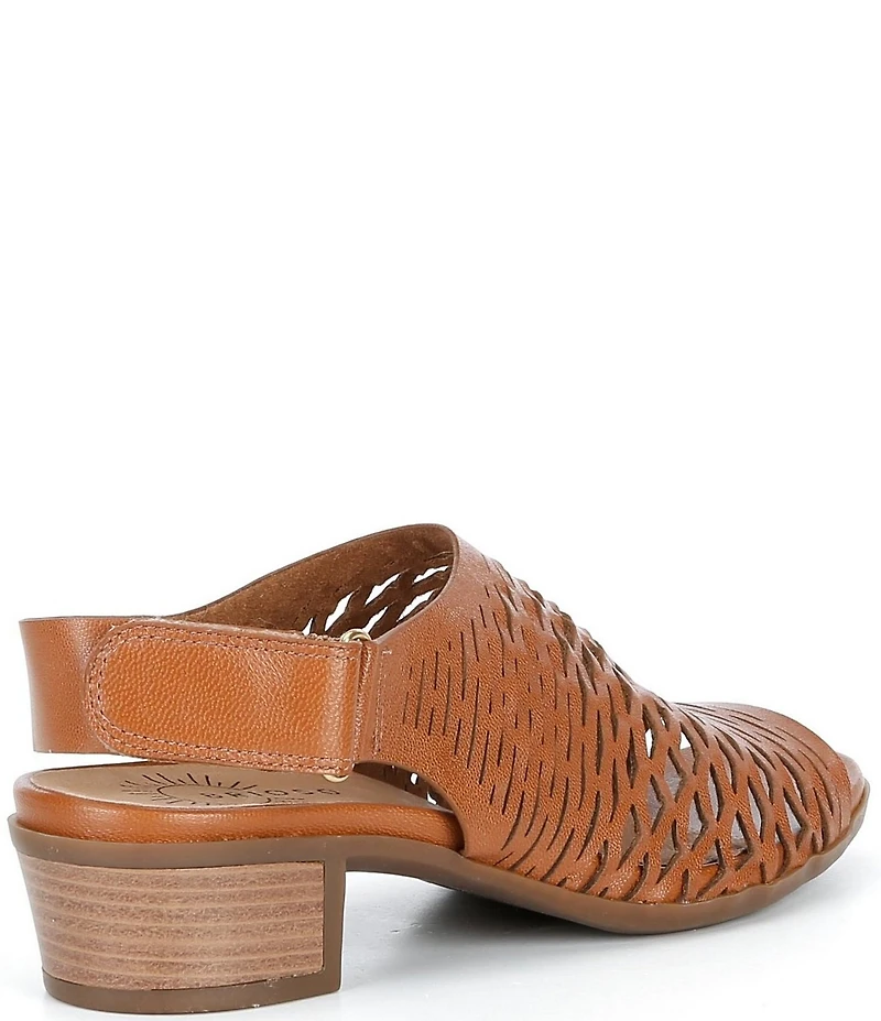 Brioso Mercer Perforated Webbed Leather Sandals