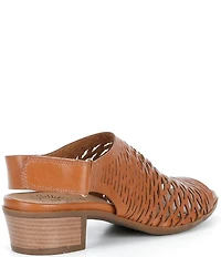 Brioso Mercer Perforated Webbed Leather Sandals