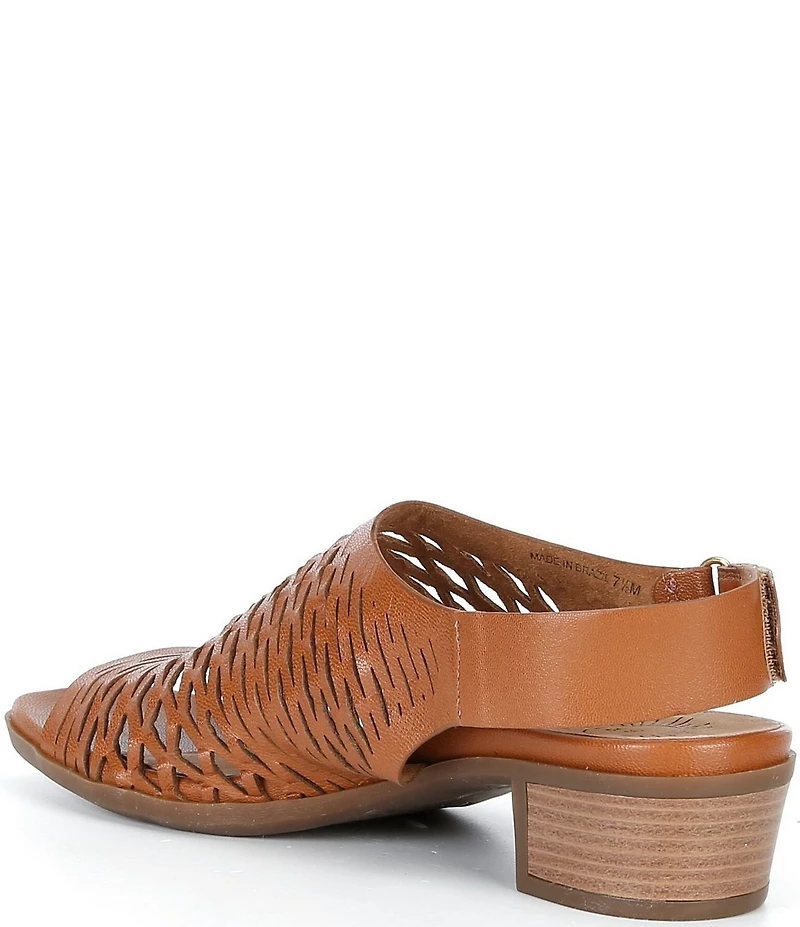 Brioso Mercer Perforated Webbed Leather Sandals