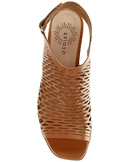 Brioso Mercer Perforated Webbed Leather Sandals