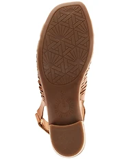 Brioso Mercer Perforated Webbed Leather Sandals