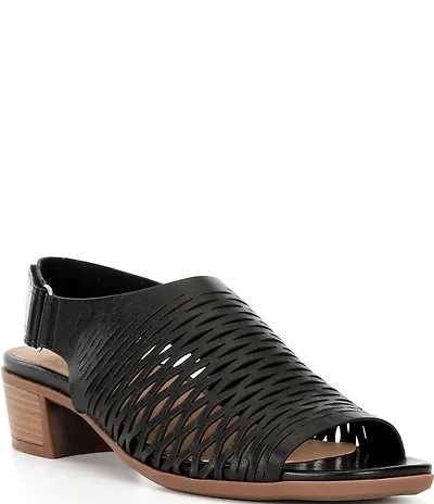 Brioso Mercer Perforated Webbed Leather Sandals