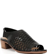Brioso Mercer Perforated Webbed Leather Sandals