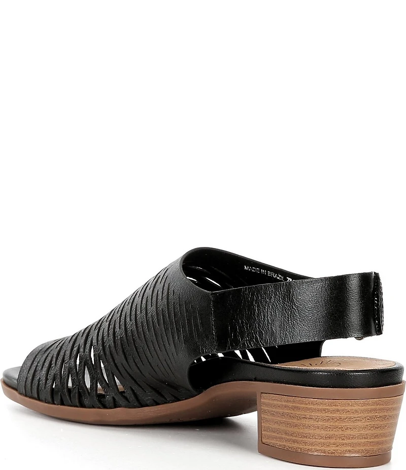 Brioso Mercer Perforated Webbed Leather Sandals