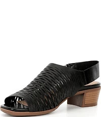 Brioso Mercer Perforated Webbed Leather Sandals