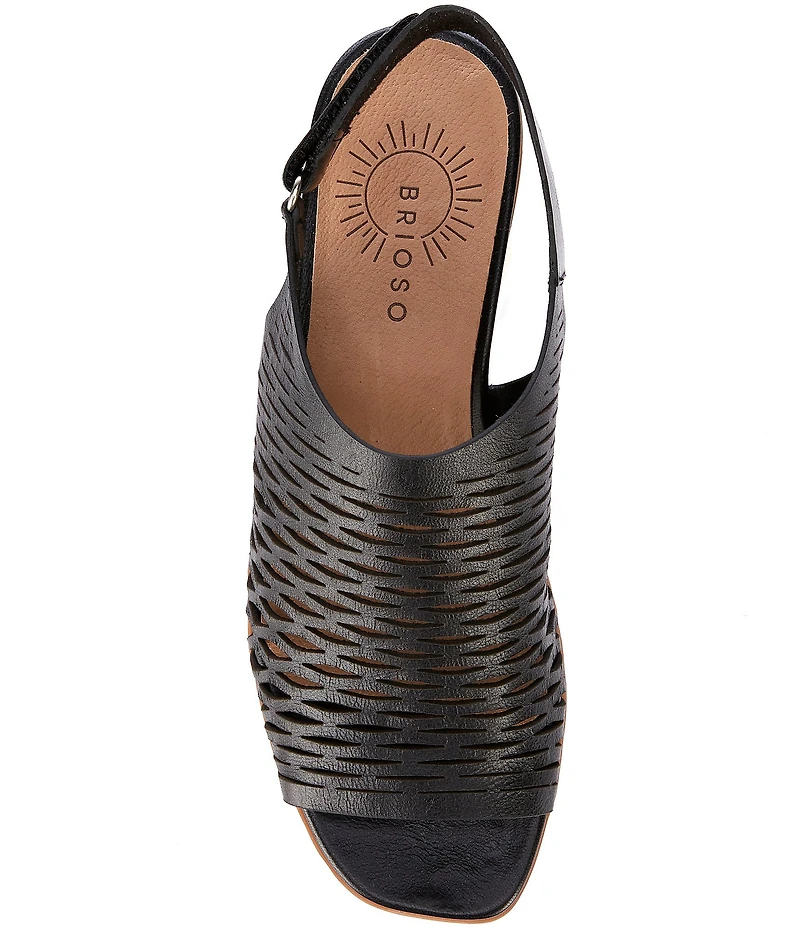 Brioso Mercer Perforated Webbed Leather Sandals