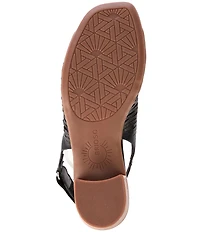 Brioso Mercer Perforated Webbed Leather Sandals