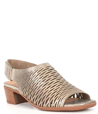 Brioso Mercer Perforated Webbed Leather Sandals