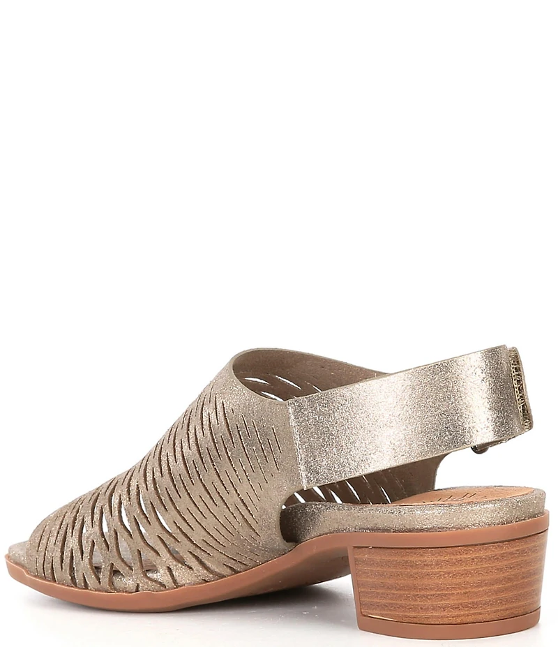 Brioso Mercer Perforated Webbed Leather Sandals