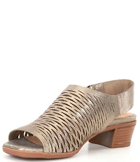 Brioso Mercer Perforated Webbed Leather Sandals