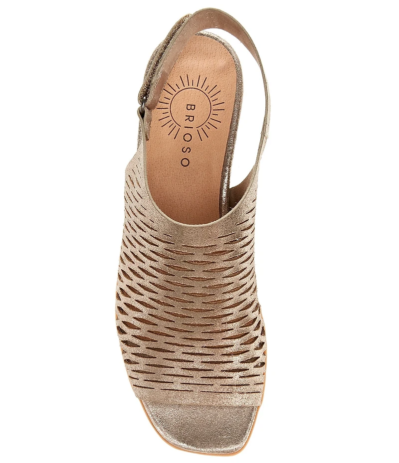 Brioso Mercer Perforated Webbed Leather Sandals