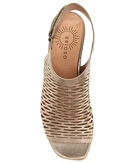 Brioso Mercer Perforated Webbed Leather Sandals