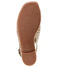 Brioso Mercer Perforated Webbed Leather Sandals
