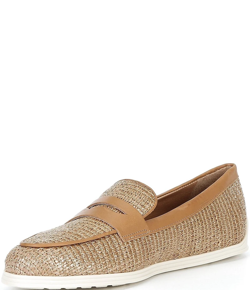 Brioso Monique Raffia Penny Loafers