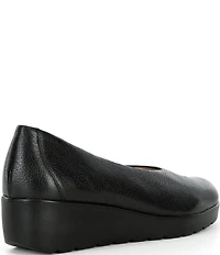 Brioso Waverly Leather Sweetheart Wedge Pumps