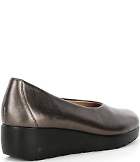 Brioso Waverly Leather Sweetheart Wedge Pumps