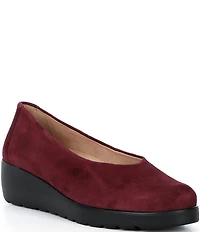 Brioso Waverly Suede Sweetheart Wedge Pumps