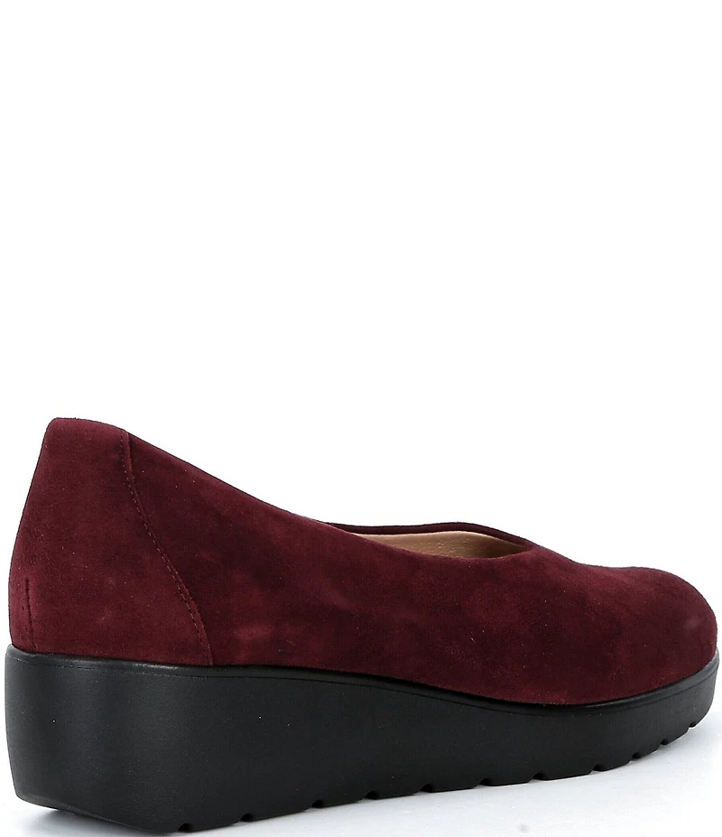 Brioso Waverly Suede Sweetheart Wedge Pumps