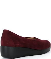 Brioso Waverly Suede Sweetheart Wedge Pumps