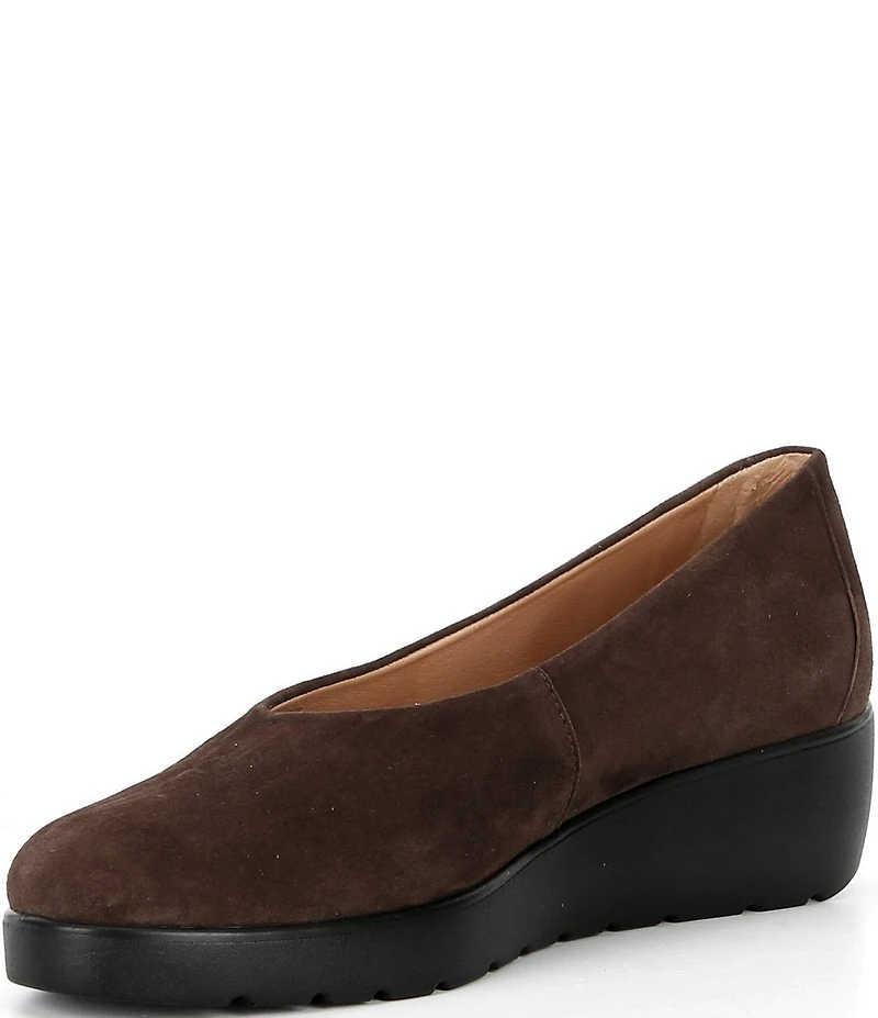 Brioso Waverly Suede Sweetheart Wedge Pumps