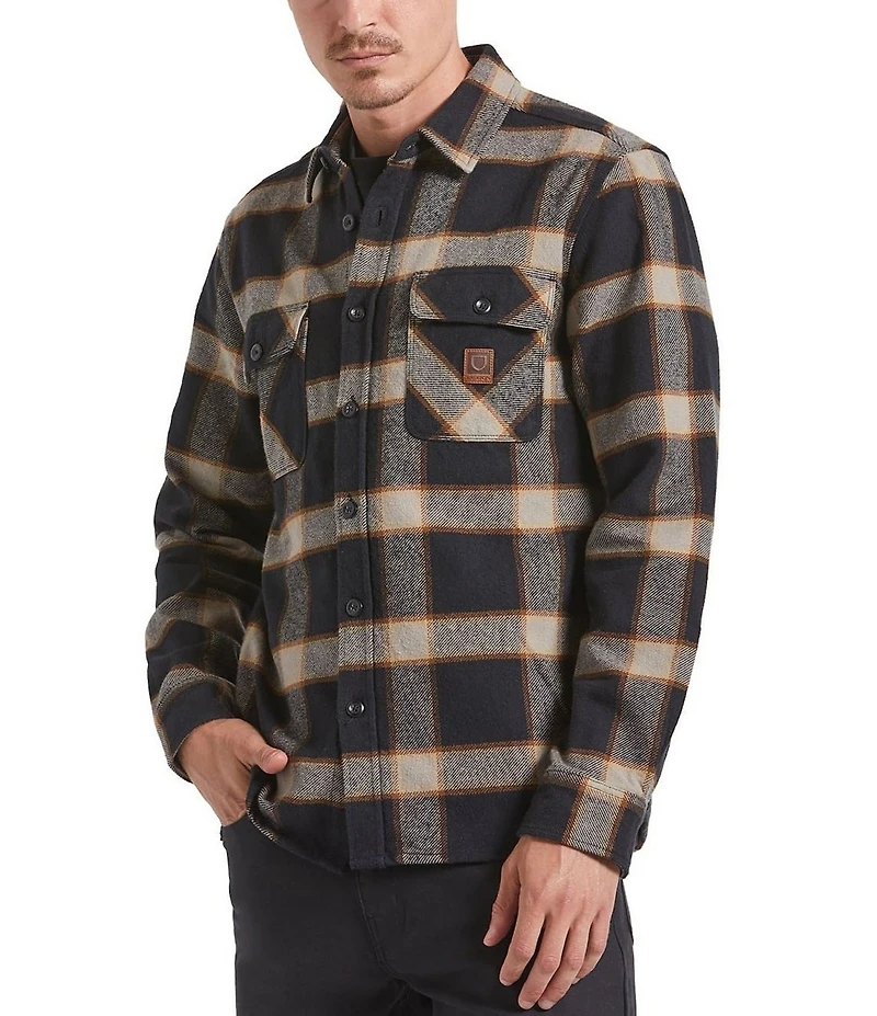 Brixton Bowery Long Sleeve Plaid Heavy Flannel Shirt