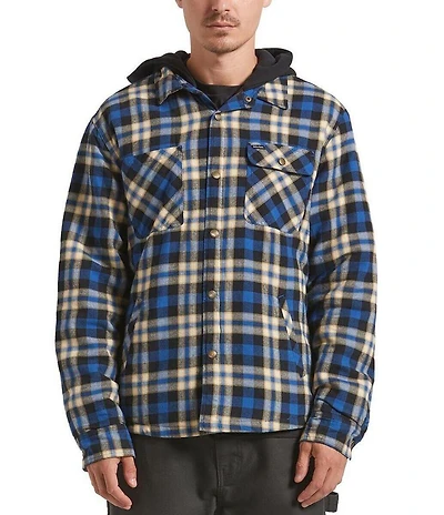 Brixton Bowery Plaid Long Sleeve Hooded Shirt Jacket