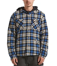 Brixton Bowery Plaid Long Sleeve Hooded Shirt Jacket