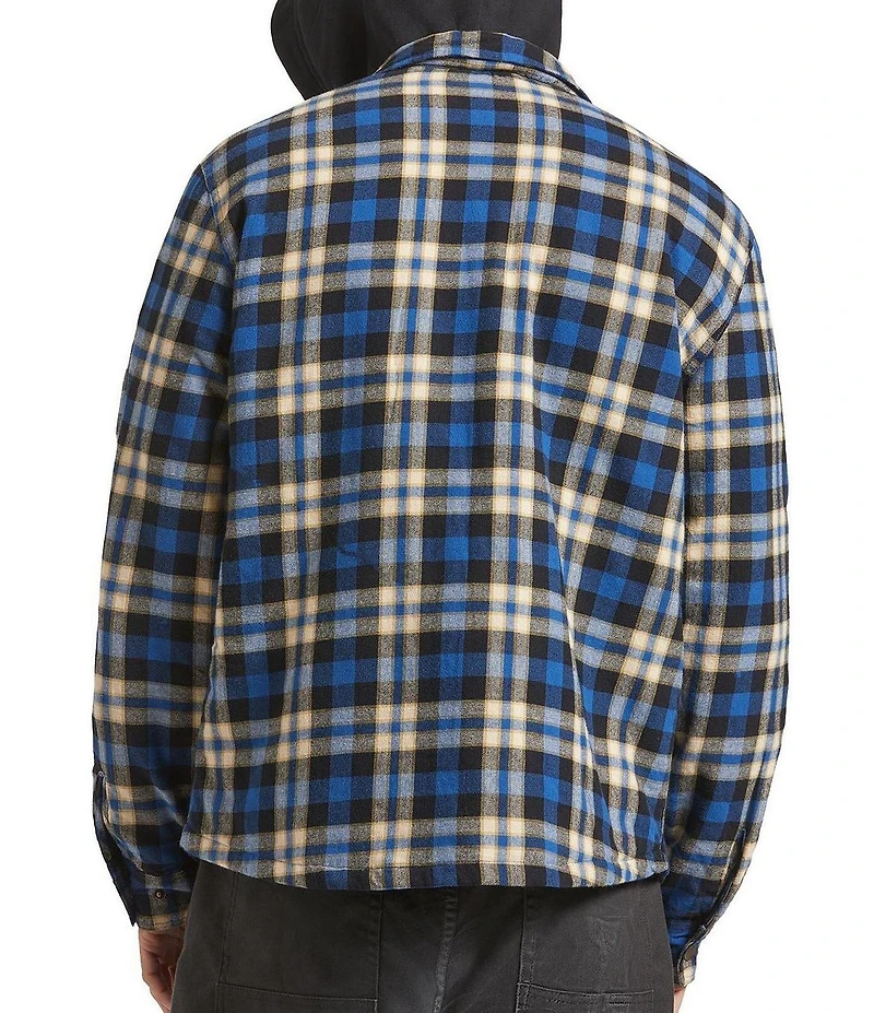 Brixton Bowery Plaid Long Sleeve Hooded Shirt Jacket