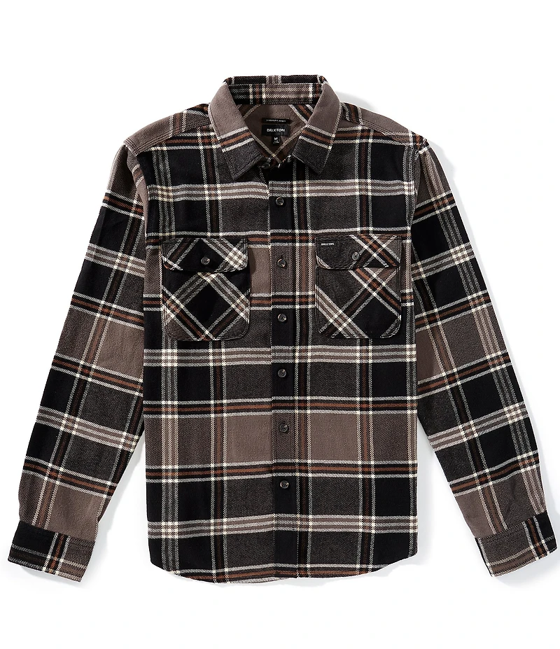 Brixton Bowery Plaid Long Sleeve Yarn Dyed Flannel Shirt
