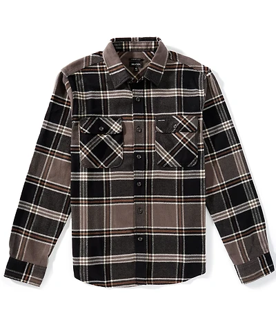 Brixton Bowery Plaid Long Sleeve Yarn Dyed Flannel Shirt