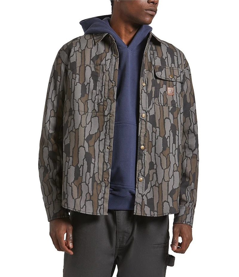 Brixton Builders Camouflage Printed Long Sleeve Canvas Overshirt