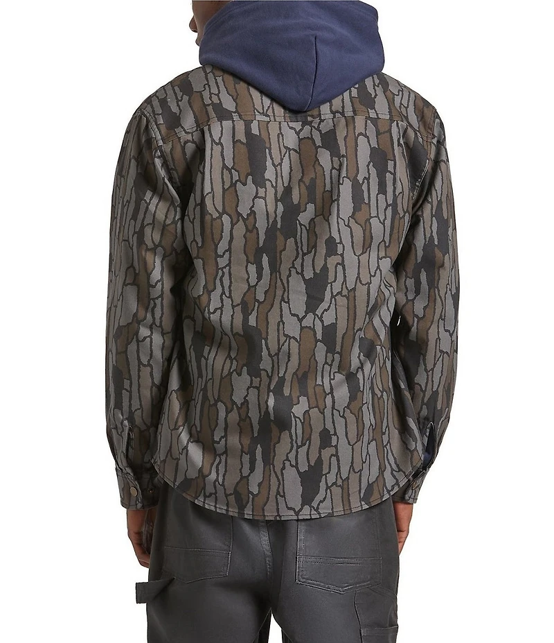 Brixton Builders Camouflage Printed Long Sleeve Canvas Overshirt
