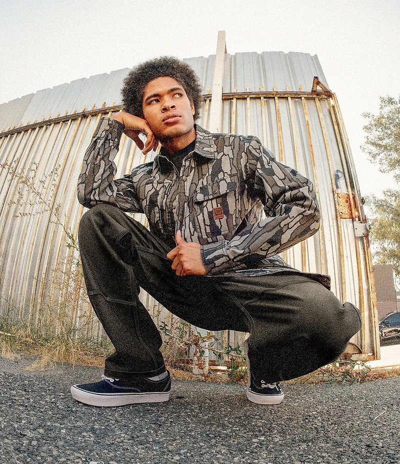 Brixton Builders Camouflage Printed Long Sleeve Canvas Overshirt