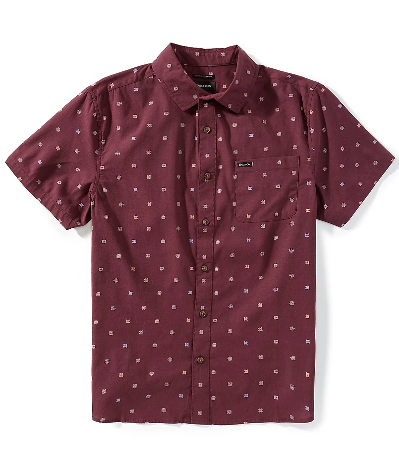 Brixton Charter Micro Floral Print Short Sleeve Woven Shirt