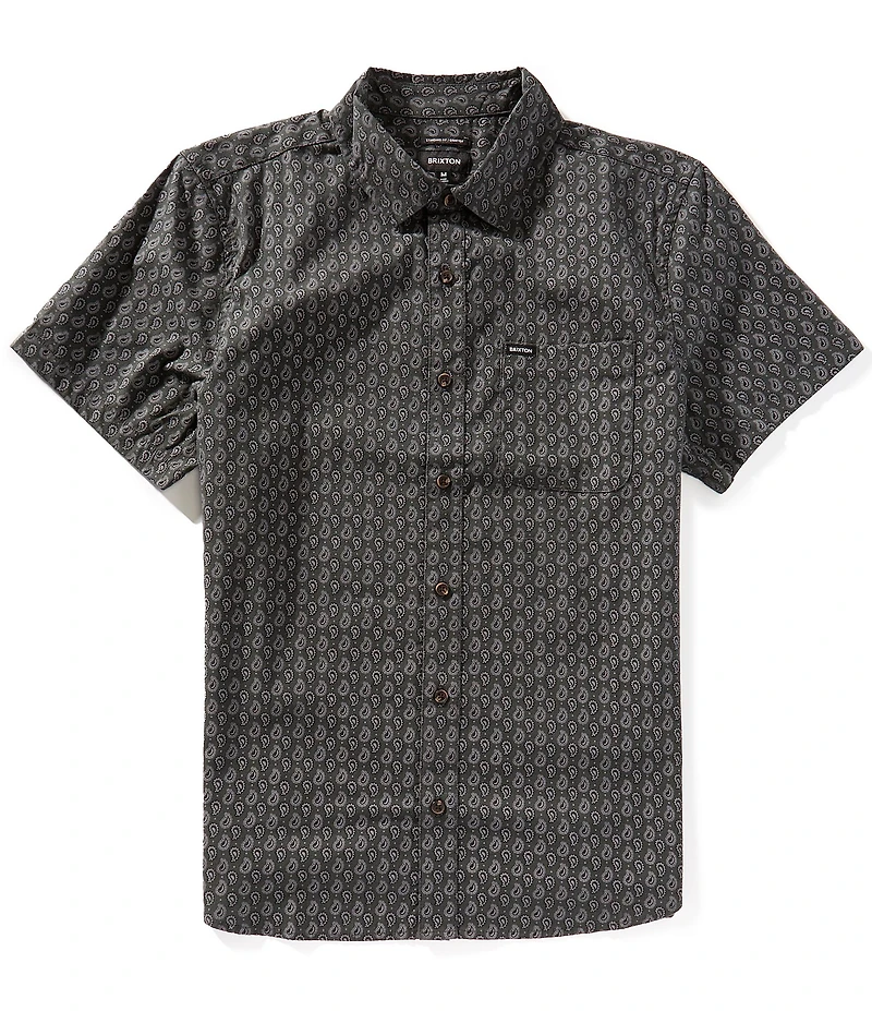 Brixton Charter Paisley Print Short Sleeve Woven Shirt