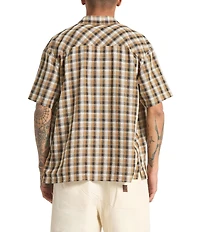 Brixton Plaid Short Sleeve Linen Blend Shirt