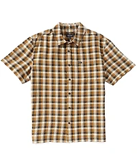 Brixton Plaid Short Sleeve Linen Blend Shirt