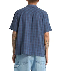 Brixton Plaid Short Sleeve Linen Blend Shirt