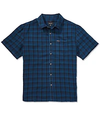 Brixton Plaid Short Sleeve Linen Blend Shirt