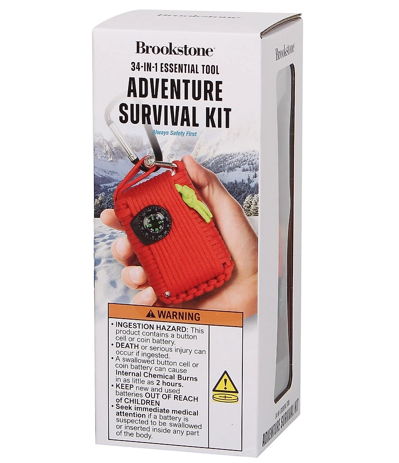 Brookstone 34-in-1 Essential Tool Adventure Survival Kit