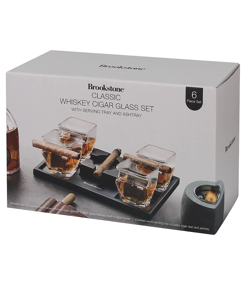 Brookstone Whiskey Cigar Glass Four-Piece Set